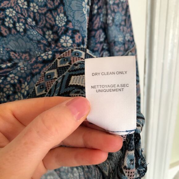 Joie Turquoise Floral Silk Blouse - Picture 5 of 5